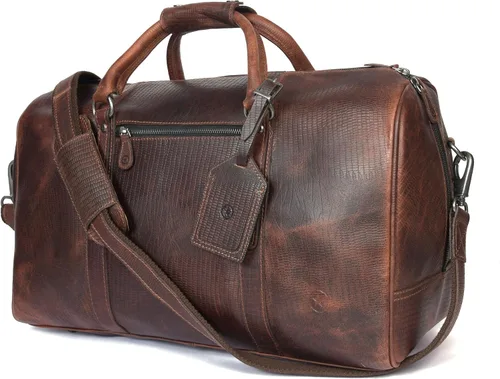 Bolsa de viaje de cuero Bolsa deportiva para gimnasio, bolsa de mano para equipaje de avión, regalo para el día del padre por Aaron Leather Goods,