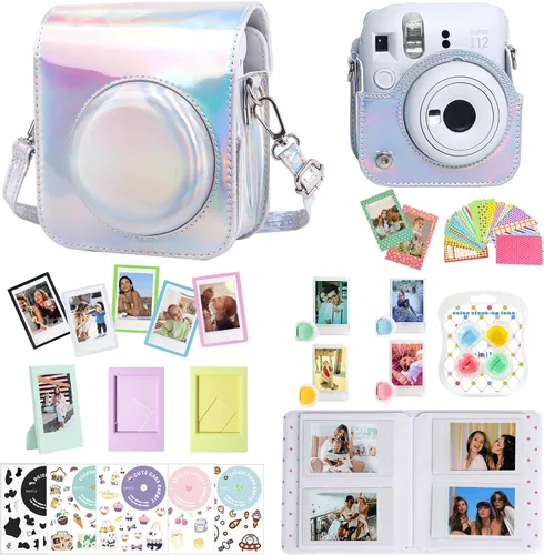Miniatura 15 de CAIYOULE Accesorios para cámara Fuji Instax Mini 12, paquete de accesorios que incluye estuche de PU para la cámara 12, mini álbum de fotos, marcos