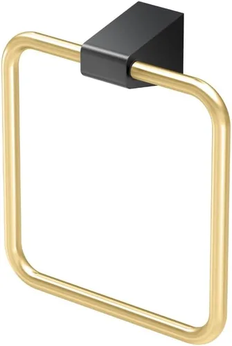Gatco 5672 Anillo de toalla acampanado, latón cepillado negro mate combo