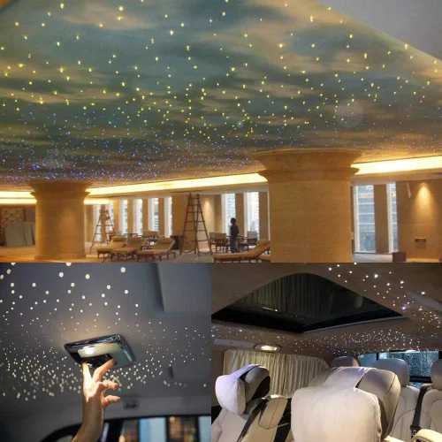 Miniatura 7 de AKEPO Luces de fibra óptica de control de aplicación RGBW de 16 W, activadas por música, 430 piezas de 9.8 pies/9.8 ft (0.03+0.04+0.06 pulgadas)