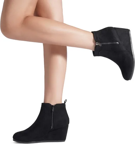 Miniatura 7 de DREAM PAIRS Women's Suede Low Wedges Ankle Boots