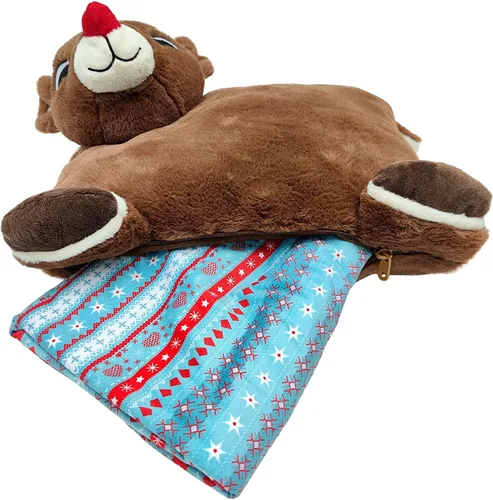 Miniatura 4 de Animal Adventure® Rudolph The Red-Nosed Reindeer® Rudolph Character Cuddle Combos™ 2 en 1 Stow-n-Throw Cuddle Bud con asa de transporte