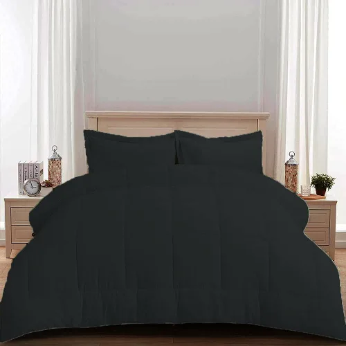 Miniatura 16 de Edredón 100% algodón egipcio de 500 GSM, súper suave, relleno alternativo de plumón con 2 fundas de almohada, colección de insertos para clima frío