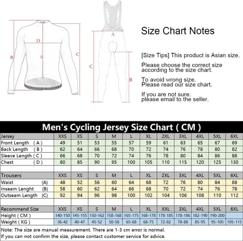 Miniatura 3 de Mens Pro Cycling Jersey Long Sleeve Set 3D Padded Pants Three Pockets Windproof Breathable Quick Drying