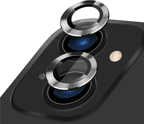 Miniatura 15 de LucBuy Protector de lente de cámara para iPhone 12 Pro Max, vidrio templado HD de alta calidad, aleación de aluminio, anillo individual, película