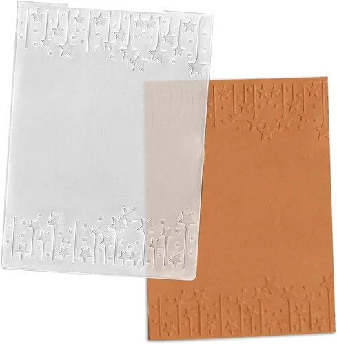 Carpetas en relieve de plástico para hacer tarjetas, fondo de marco de estrellas, plantilla de plástico DIY, álbum de fotos, papel de tarjeta, álbum