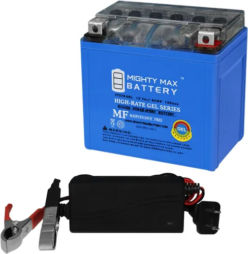 Mighty Max Battery YTZ7S GEL - Batería de repuesto para GT6B-3, XTAZ7S Powersport + cargador de 12 V y 1 Amp