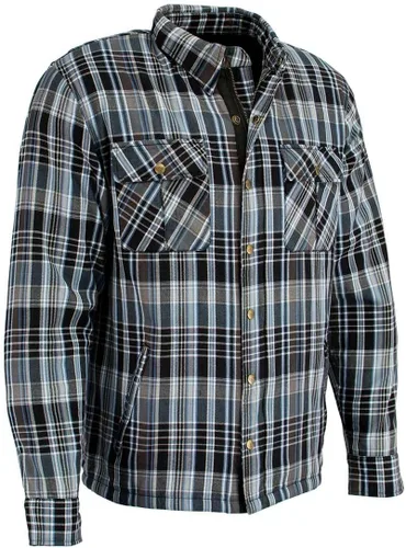 Miniatura 15 de Milwaukee Leather Camisa de montar de franela blindada a cuadros para hombre con refuerzo de fibra de aramida y armadura extraíble CE - S