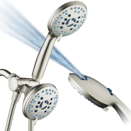 Hotel Spa AquaCare Como se Vio en la TV Cabezal de Ducha de Alta Presión de 48 Ajustes para Lluvia y Mano con 3 Modos Combo - Boquillas Níquel