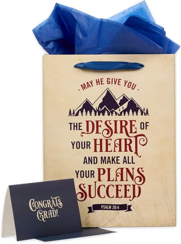 Miniatura 22 de Christian Art Gifts Bolsa de regalo de paisaje con tarjeta y juego de papel de seda, Hope and A Future, versículo bíblico inspirador de Jeremías