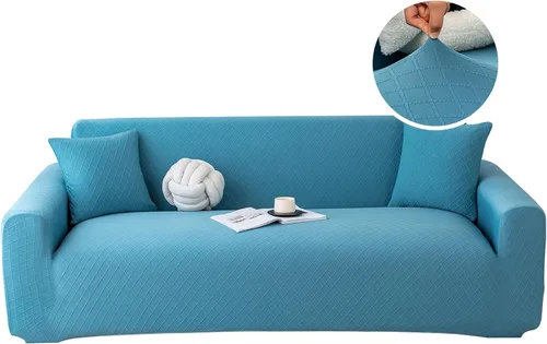 Miniatura 20 de Fundas elásticas para sofá de 2 cojines, aptas para mascotas, lavables, protectores de muebles con parte inferior elástica para gatos y perros