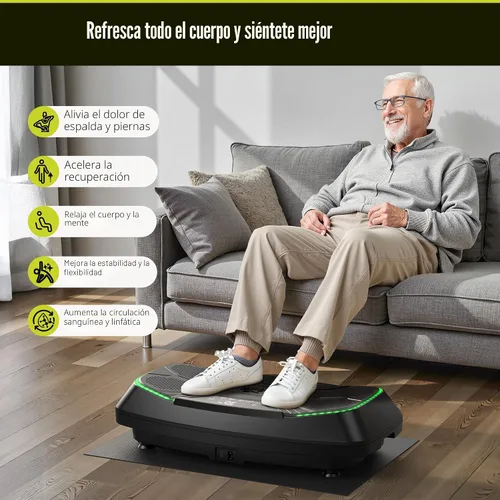 Miniatura 5 de FLYBIRD Vibration Plate Exercise Machine for Lymphatic Drainage, Adjustable Levels Full Body Workout, Curved Vibration Plate with Powerful Motor for