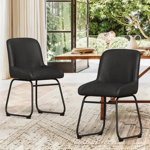 Miniatura 6 de LUE BONA Juego de 4 cómodas sillas de comedor, modernas sillas de cocina tapizadas con respaldo acolchado y patas de metal gruesas para comedor