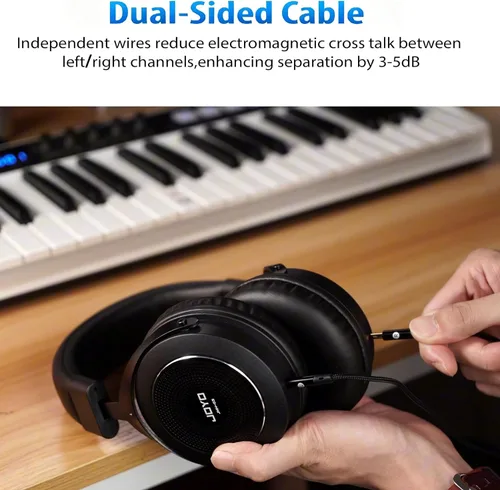 Miniatura 4 de JOYO Auriculares de Monitor de Estudio con Cable Profesionales Semi-Abiertos para Guitarra, Piano, Podcast, Grabación, Mezcla, Transmisión en Vivo