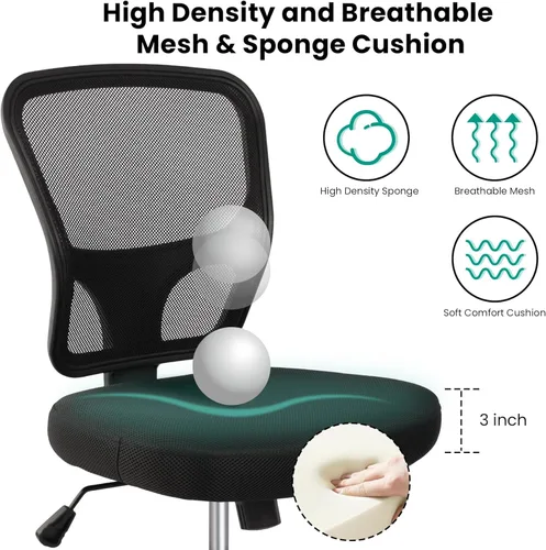 Miniatura 4 de Silla de dibujo sin brazos, silla de oficina alta, altura ajustable, respaldo alto, silla de escritorio ergonómica, taburete de dibujo, taburetes