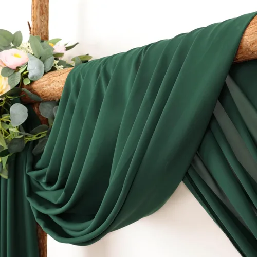 Miniatura 2 de LINXTAR 1 panel de tela para arco de boda, 1 panel de 30 x 18 pies, color verde esmeralda, cortina de arco de gasa transparente para cabina