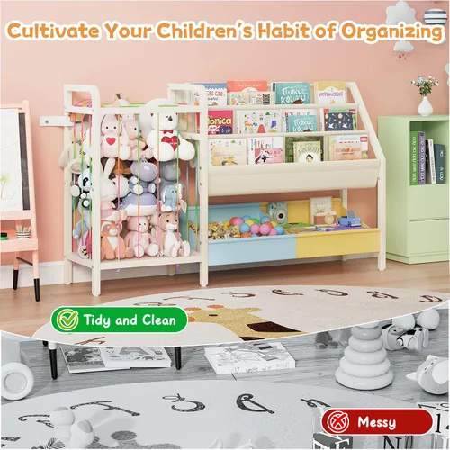 Miniatura 6 de B5 - Estantería infantil y almacenamiento de juguetes, estante para libros para habitaciones de niños, estantes para libros para niños pequeños