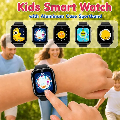 Miniatura 2 de Goodatech Reloj inteligente de 1.69 pulgadas para niños y niñas, cámara, 26 juegos de rompecabezas, reproductor de video y música, podómetro, reloj