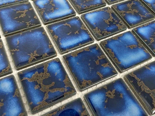 Miniatura 5 de Tenedos Azulejo de mosaico de porcelana con patrón cuadrado azul calacatta de 2 x 2 de alta calidad para cocina, azulejos de piscina, ducha de baño