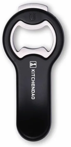 KITCHENDAO Abrebotellas de cerveza magnético 2 en 1 para refrigerador y RV con receptor de tapa. Abrelatas de soda, se adhiere al refrigerador para