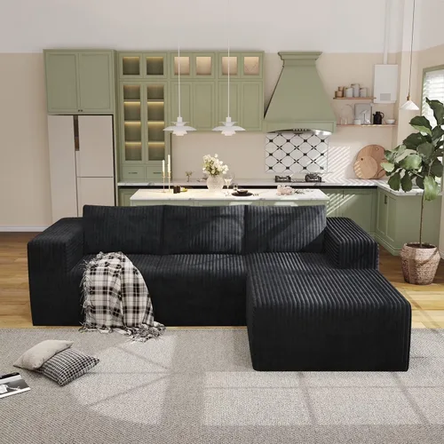 Miniatura 29 de Sofás modulares de pana otomana de 28.74 pulgadas para sala de estar, taburetes de sofá sin hueso, no requiere montaje, sofá profundo en una caja