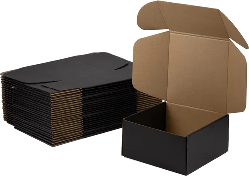 Miniatura 8 de Cajas de envío de 6x4x2 pulgadas, paquete de 25, cajas de embalaje de cartón corrugado para pequeñas empresas, negras