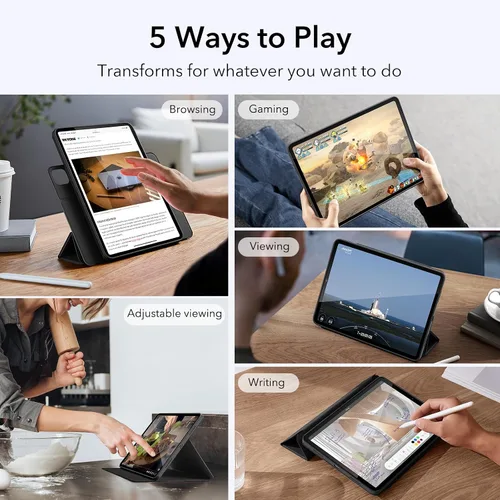 Miniatura 7 de ESR Funda para iPad Pro de 11 pulgadas (2022/2021/2020/2018, 4ª/3ª/2ª/1ª generación) con soporte para lápiz, cubierta magnética extraíble, soporte