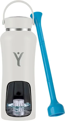 Miniatura 21 de DYLN - Botella de agua de hidrógeno Crea agua alcalina hidratante rica en hidrógeno hasta 9 pH Botella de agua de acero inoxidable aislada al