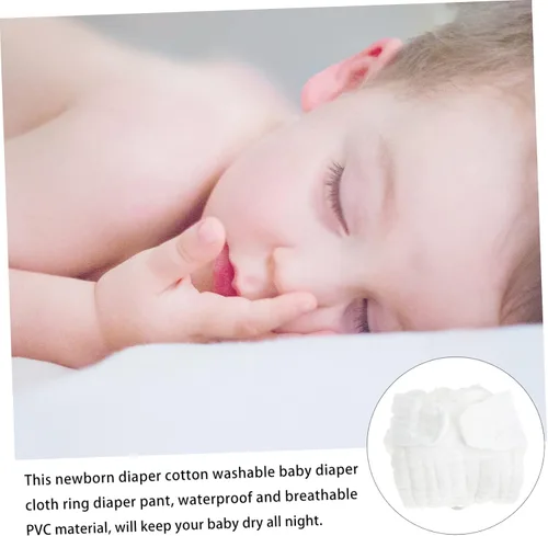Miniatura 3 de Healeved Pañales de tela lavables para recién nacidos, talla S, pañales reutilizables para bebé con tela impermeable y transpirable, protección