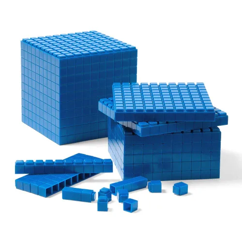 Miniatura 5 de ETA hand2mind Juego para clase de bloques base de diez interlox, 644 piezas
