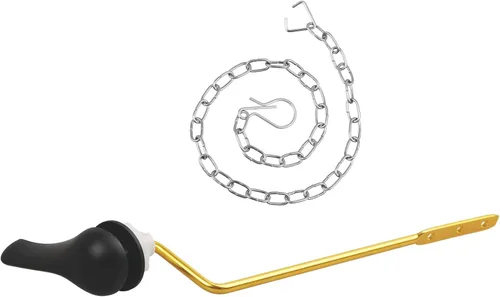Kit de reemplazo de manija de inodoro, palancas de viaje de inodoro de montaje lateral con junta de sello y tuerca, con cadenas de acero inoxidable,