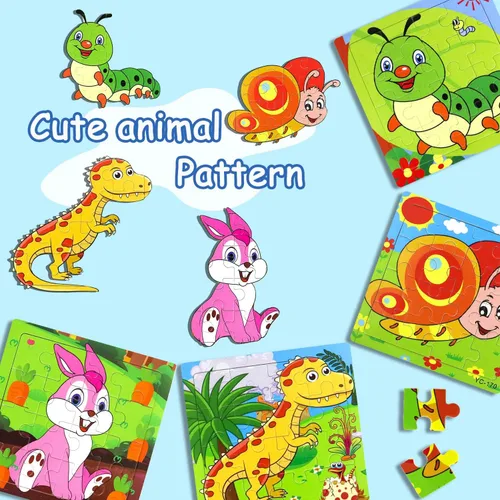 Miniatura 5 de Rompecabezas para niños de 3 a 5 años, paquete de 9 rompecabezas de madera para niños pequeños de 3 a 5 años, 16 piezas, juguetes educativos