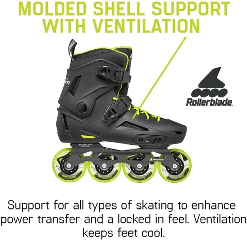 Miniatura 6 de Rollerblade Lightning - Patines en línea urbanos para hombre, color negro y lima