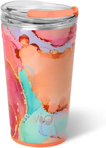 Miniatura 70 de Swig Life - Vaso de 22 oz con aislamiento térmico, vaso de café con tapa, apto para portavasos, apto para lavavajillas, acero inoxidable, taza