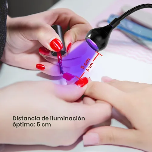 Miniatura 7 de Lámpara UV para Uñas Geisofu - Luz UV para Uñas de Gel, Lámpara de Curación Flash LED de Cuello de Cisne para Uñas, Secador de Manicura Luz Negra
