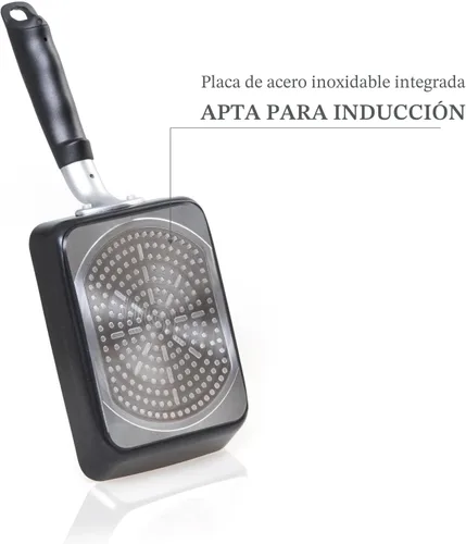Miniatura 6 de TECHEF – Molde para tortilla de huevo japonés, Tamagoyaki, sartén antiadherente, libre de PFOA, apto para lavavajillas, listo para inducción, Negro