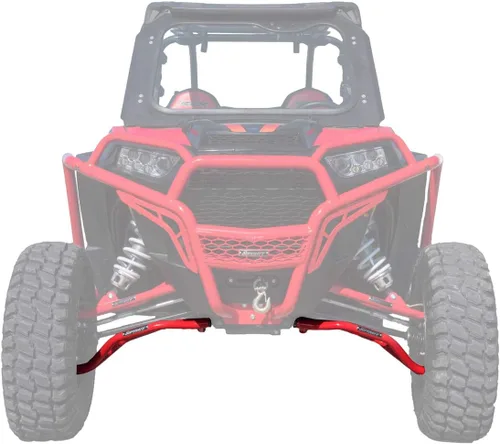Miniatura 9 de SuperATV Brazos en A de alta distancia para Polaris RZR XP 1000 / XP 4 1000 2014-2023 Rojo Brazos inferiores ajustables Espacio libre
