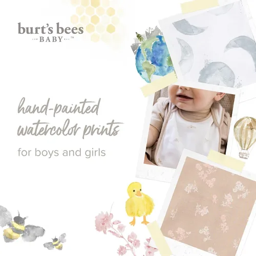 Miniatura 7 de Burt's Bees Baby Baberos unisex para bebé, trapos de baba de hombro de solapa, 100% algodón orgánico con baberos absorbentes de toalla de rizo