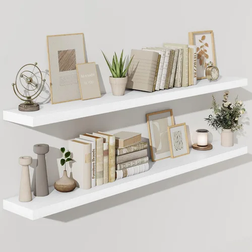 Miniatura 27 de Fun Memories Estantes flotantes – Estante de pared de 9.3 pulgadas de profundidad para decoración y almacenamiento – Estantería de exhibición