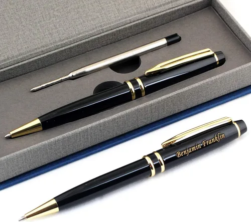 Miniatura 8 de Grabado gratuito – Bolígrafo de rodillo personalizado, bolígrafo de bola, bolígrafos recargables, lápiz retráctil de recarga mediana, tinta negra