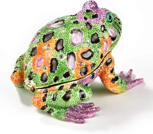 Miniatura 3 de KALIFANO - Joyero decorativo para mujer con cristales Swarovski y piedras preciosas en forma de lagartos hecho a mano para almacenamiento