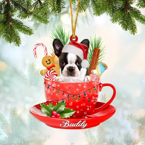 Miniatura 51 de Alaskan Malamute - Adorno acrílico personalizado para perro en taza, adorno de Navidad personalizado para perro 2023, decoración de árbol