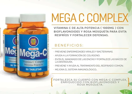 Miniatura 2 de Nutrisalud Products Vitamina C de alta potencia (1000mg) Set de 2 frascos con Rosa Mosqueta y Bioflavonoides para evitar resfríos y fortalecer