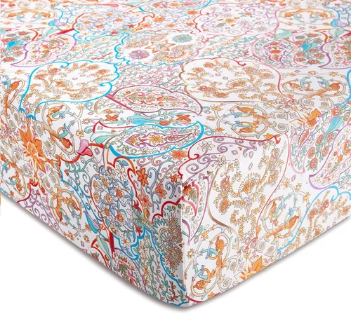 Miniatura 5 de Wake In Cloud - Sábanas bohemias, 100% algodón, juego de sábanas de 4 piezas, ropa de cama estética con estampado de cachemira bohemio hippie