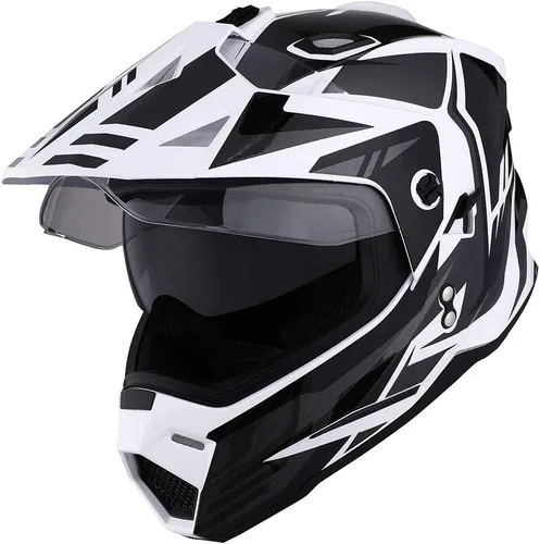 Miniatura 9 de 1Storm Dual Sport Motocross Off Road Casco de cara completa con visera doble: HF802
