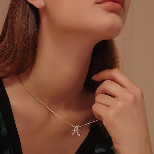 Miniatura 2 de FLNEOO Valentines Day Gifts for Girls Her Initial Necklaces for Women 14K Gold Plated Pendant Letter Necklace for Women Teen Girls Dainty Gold