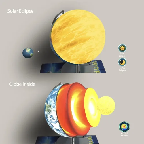 Miniatura 5 de Globo Terráqueo Iluminado AR para Niños - Mapa Colorido Reescribible de Fácil Lectura y Alta Claridad, Juguete Educativo Interactivo STEM, Lámpara