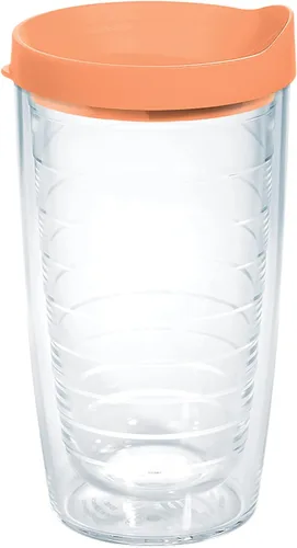 Miniatura 39 de Taza de viaje Tervis de doble pared transparente y colorida con tapa fabricada en Estados Unidos mantiene las bebidas frías y calientes, 24 onzas