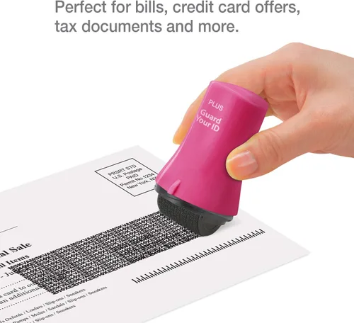 Miniatura 4 de Guard Your ID Wide Advanced Roller 2.0 - Sello de seguridad para prevención de robo de identidad, color rosa