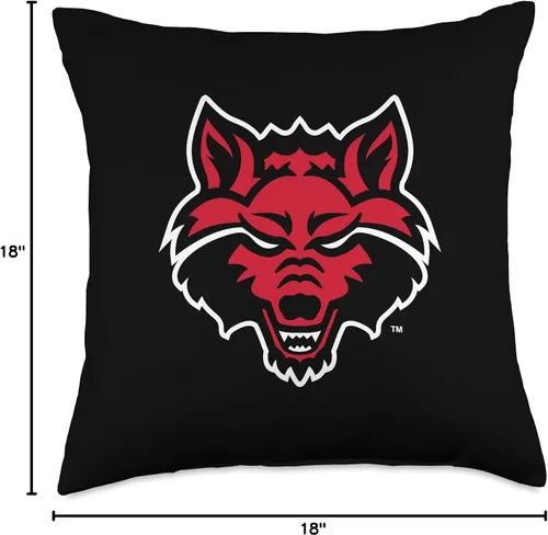 Miniatura 4 de License Champs NCAA Arkansas State University Red Wolves-RYLAKS06 - Almohada de 18 x 18 pulgadas, multicolor